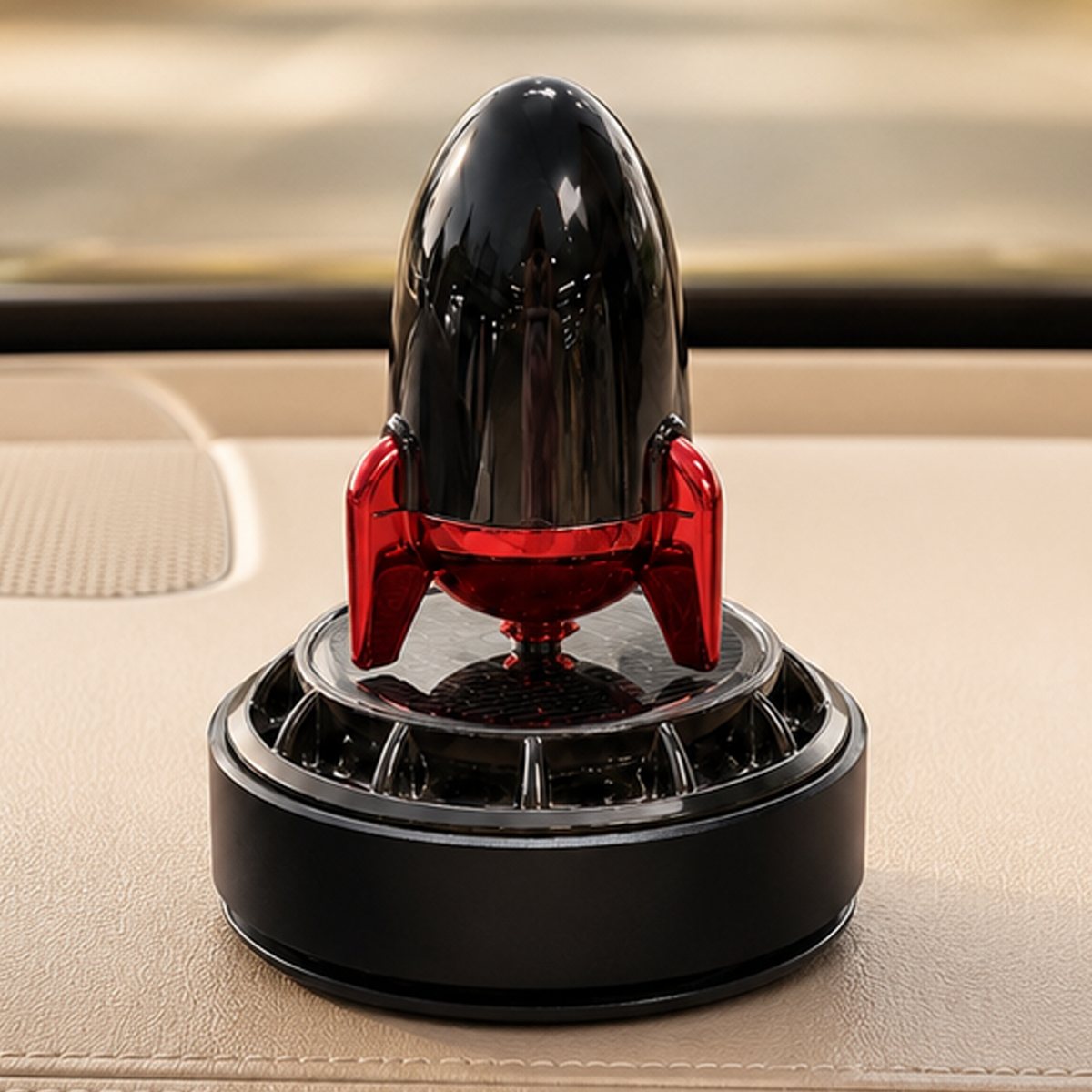 Solar-Powered Car Air Freshener Perfume Diffuser - Rocket