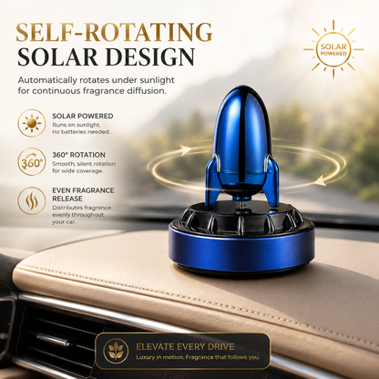 Solar-Powered Car Air Freshener Perfume Diffuser - Rocket