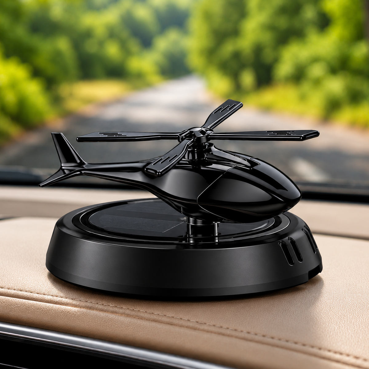 Solar-Powered Car Air Freshener Perfume Diffuser - Helicopter