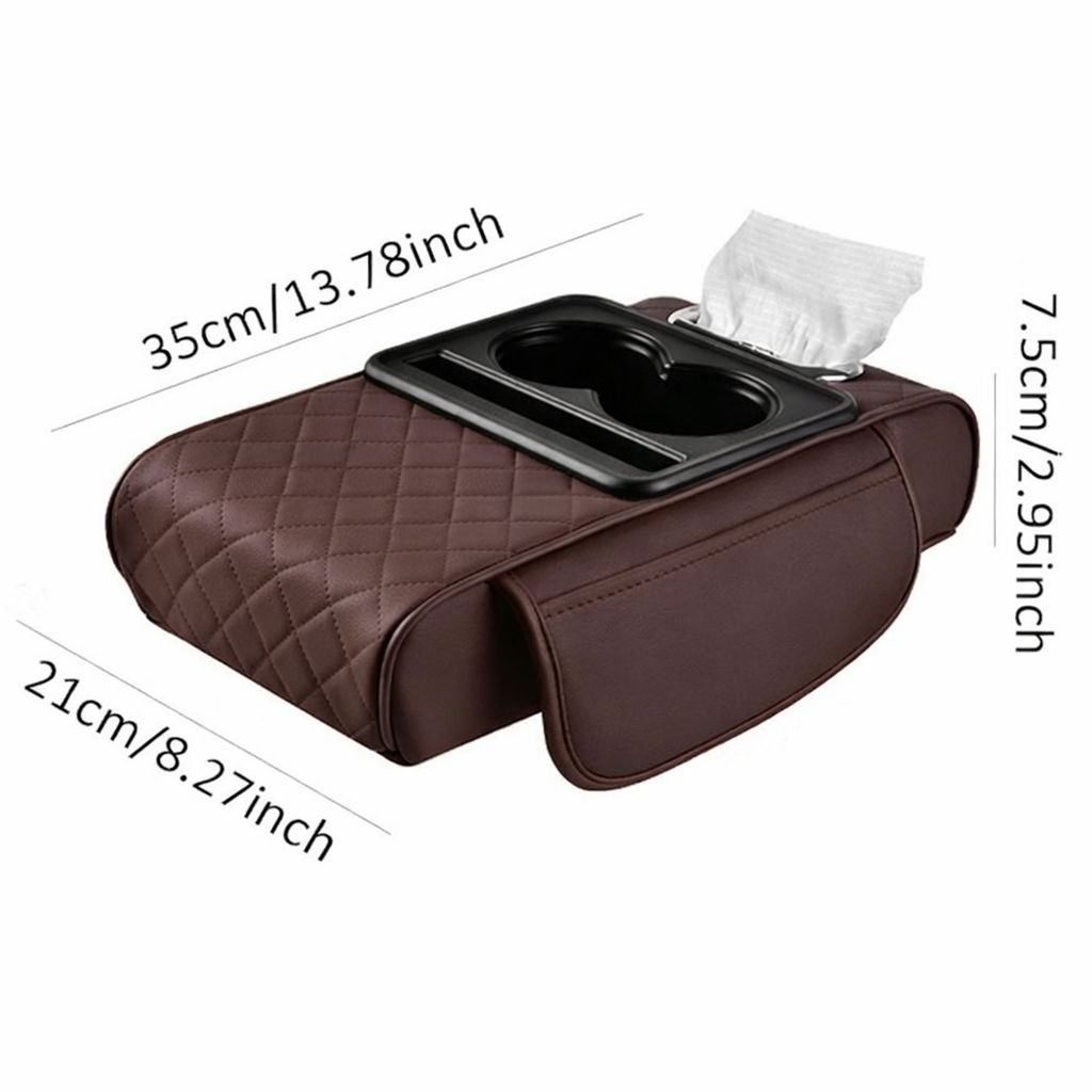 Car Armrest Organizer with Cup Holder