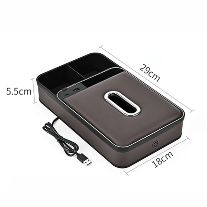 8-in-1 Car Armrest Storage Box with LED Light