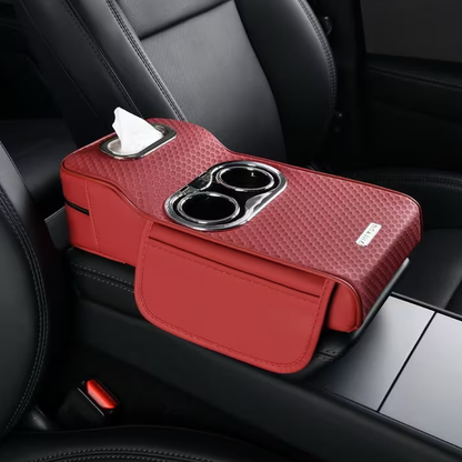 Car Armrest Heightening Pad with Cup Holder & Tissue Box