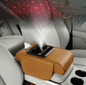 Car Armrest with Cup Holder, USB Charging & Laser Star Light