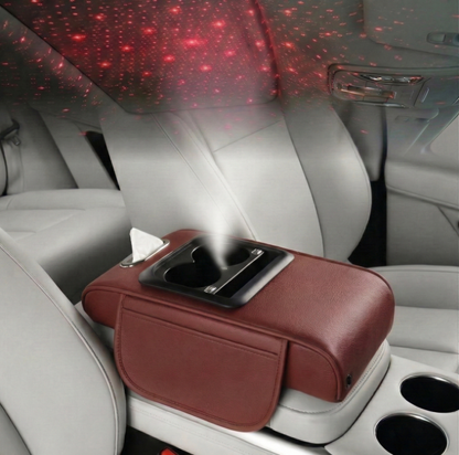 Car Armrest with Cup Holder, USB Charging & Laser Star Light