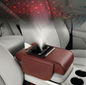 Car Armrest with Cup Holder, USB Charging & Laser Star Light