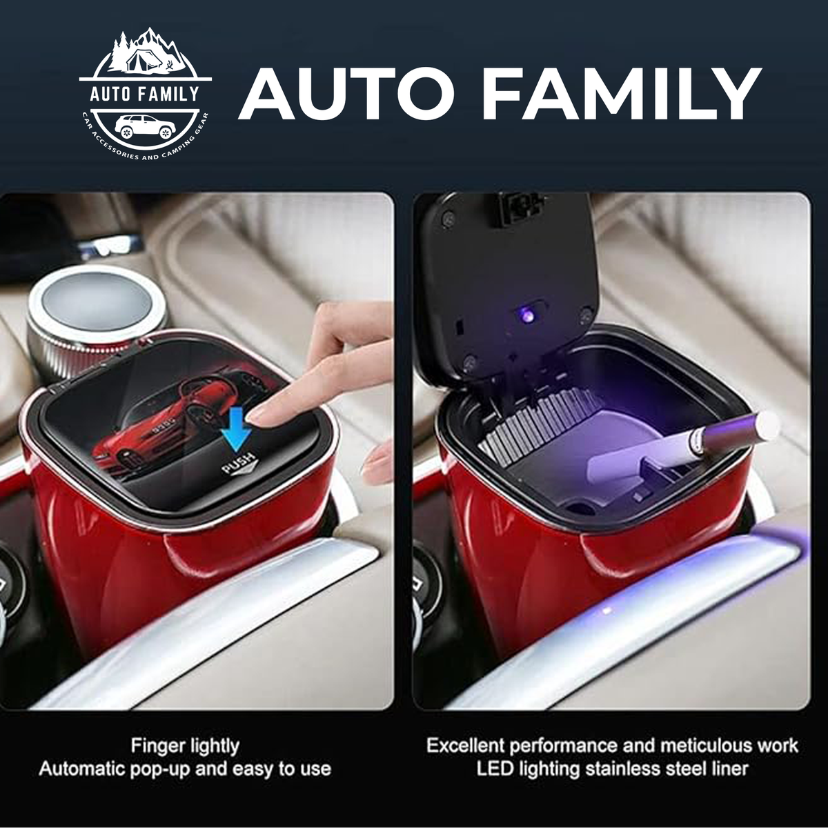 Smokeless Car Ashtray with LED Light