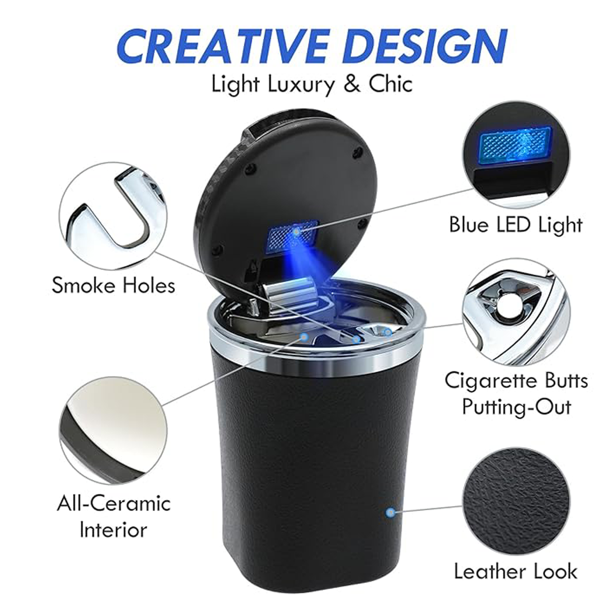 Smokeless Car Ashtray with LED Light