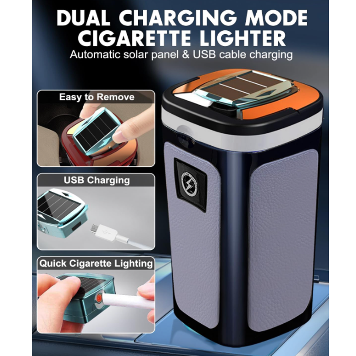 Rechargeable Car Ashtray with LED Light