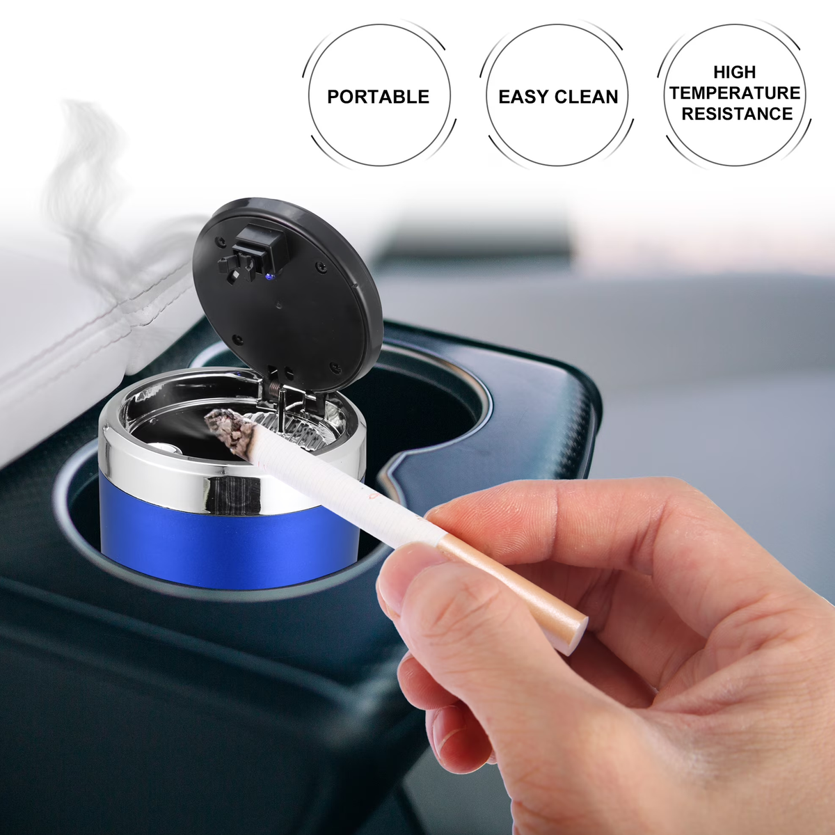 Smokeless Car Ashtray with LED Light