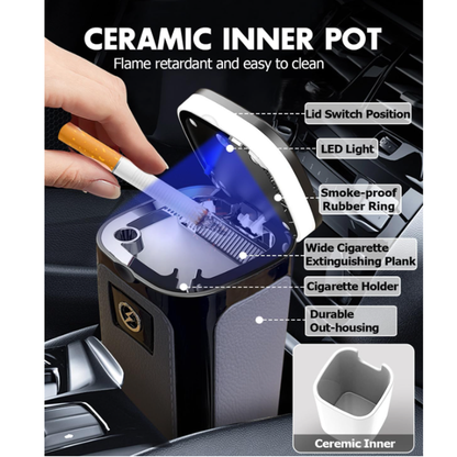 Rechargeable Car Ashtray with LED Light