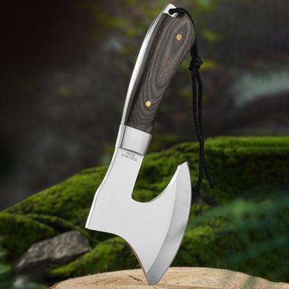 Compact Hand Axe with Wooden Handle