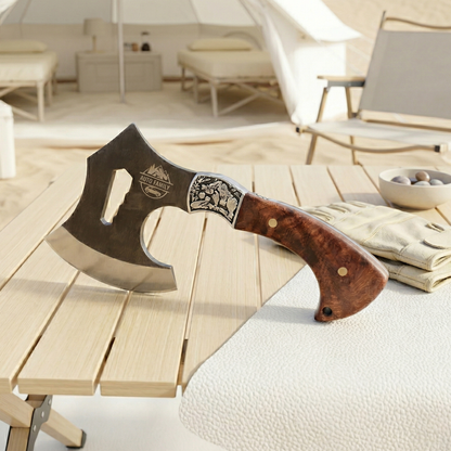 Compact Hand Axe with Wooden Handle