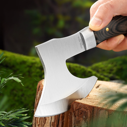 Compact Hand Axe with Wooden Handle