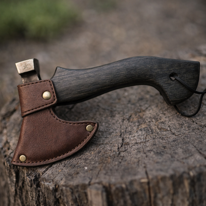 Compact Hand Axe with Wooden Handle