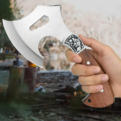 Compact Hand Axe with Wooden Handle