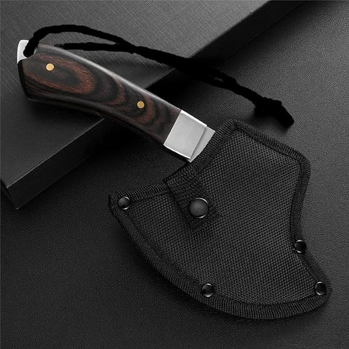 Compact Hand Axe with Wooden Handle