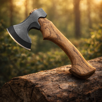 Compact Hand Axe with Wooden Handle