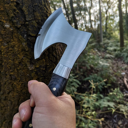 Compact Hand Axe with Wooden Handle