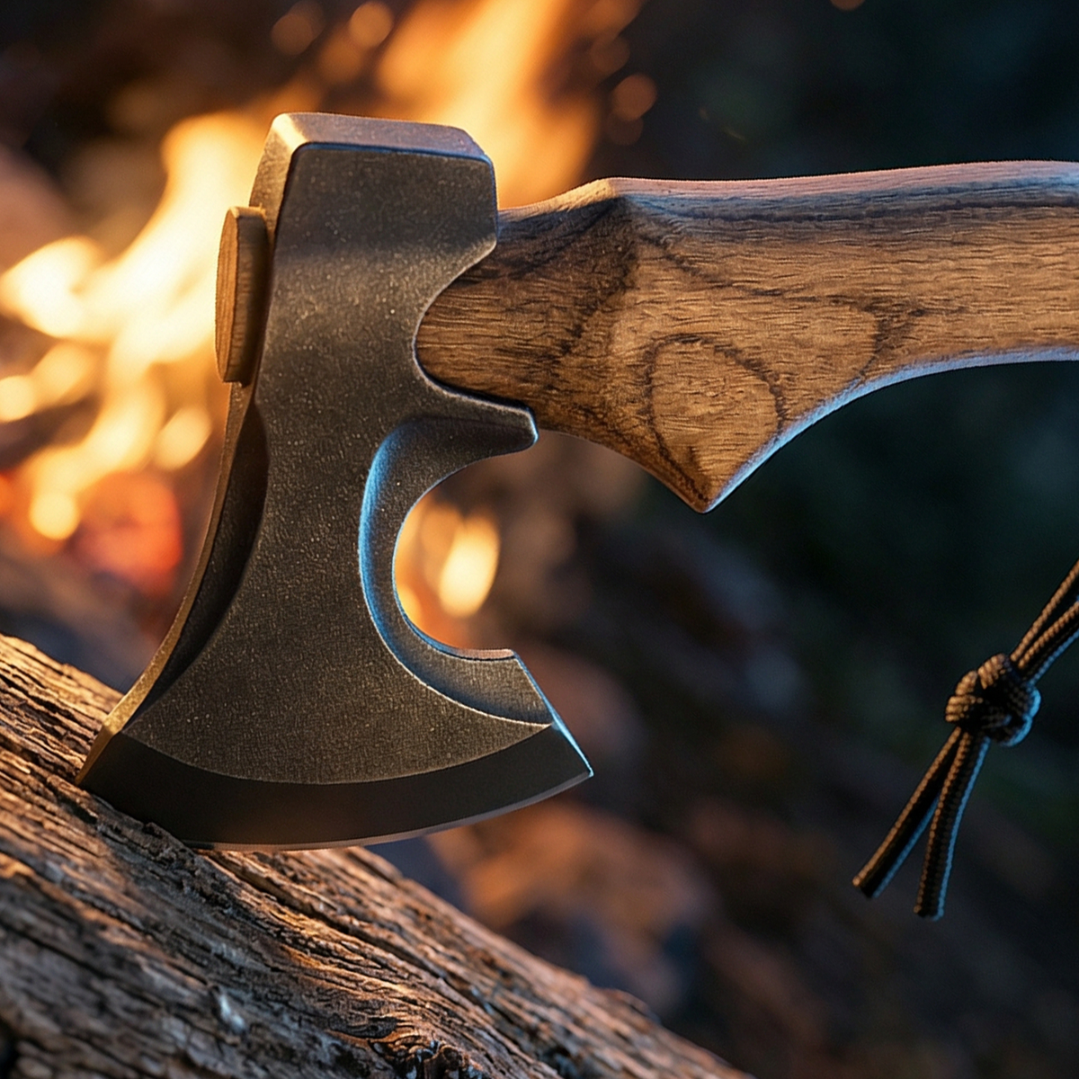 Compact Hand Axe with Wooden Handle