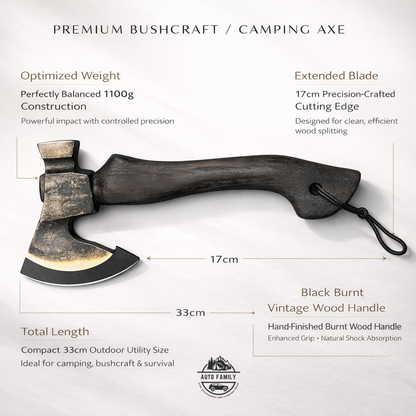 Compact Hand Axe with Wooden Handle