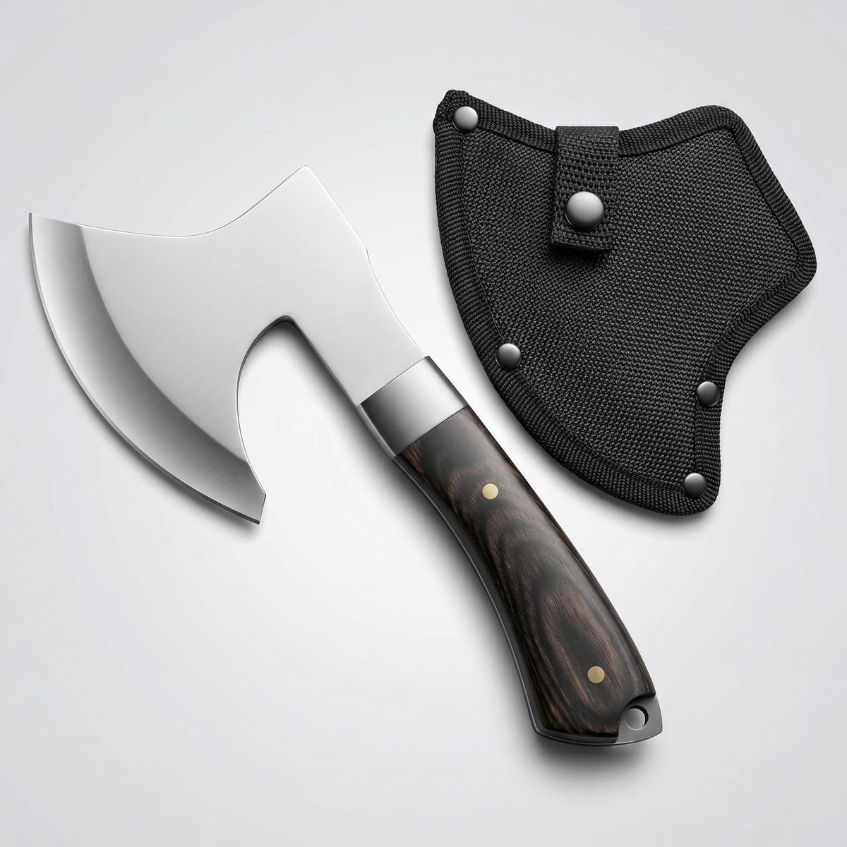 Compact Hand Axe with Wooden Handle