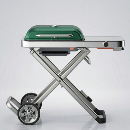 Premium Portable BBQ Gas Grill with Foldable Stand & Wheels