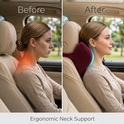 Car Neckrest & Lumbar Support Cushion Combo