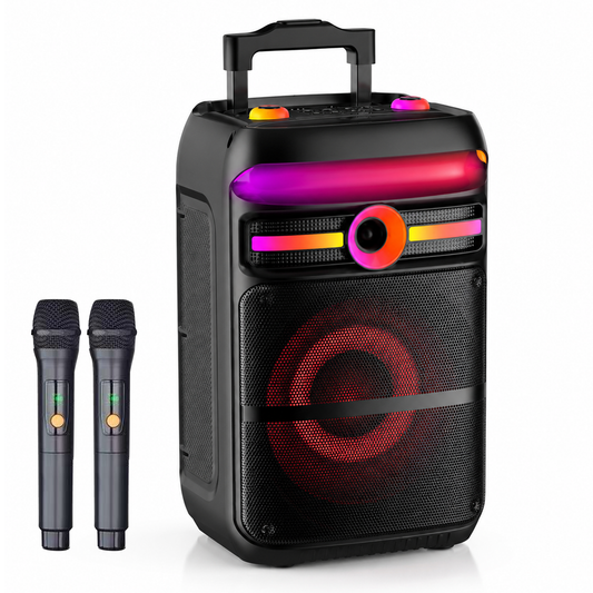Portable Bluetooth Speaker with Wireless Microphone & Remote