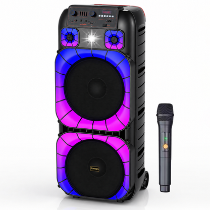 Portable Bluetooth Speaker with Wireless Microphone & Remote