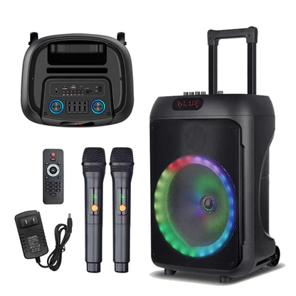 Portable Bluetooth Speaker with Wireless Microphone & Remote