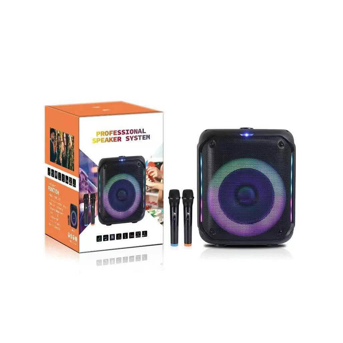 Portable Bluetooth Speaker with Wireless Microphone & Remote