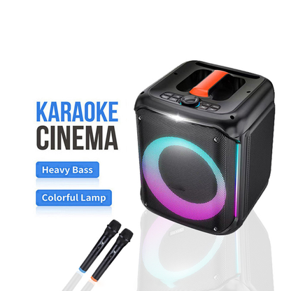 Portable Bluetooth Speaker with Wireless Microphone & Remote