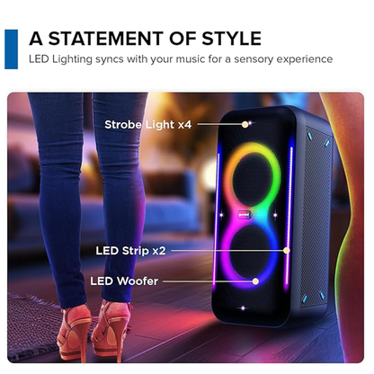 Portable Bluetooth Speaker with Wireless Microphone & Remote