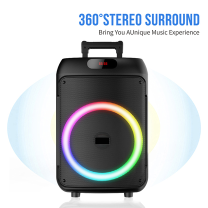 Portable Bluetooth Speaker with Wireless Microphone & Remote