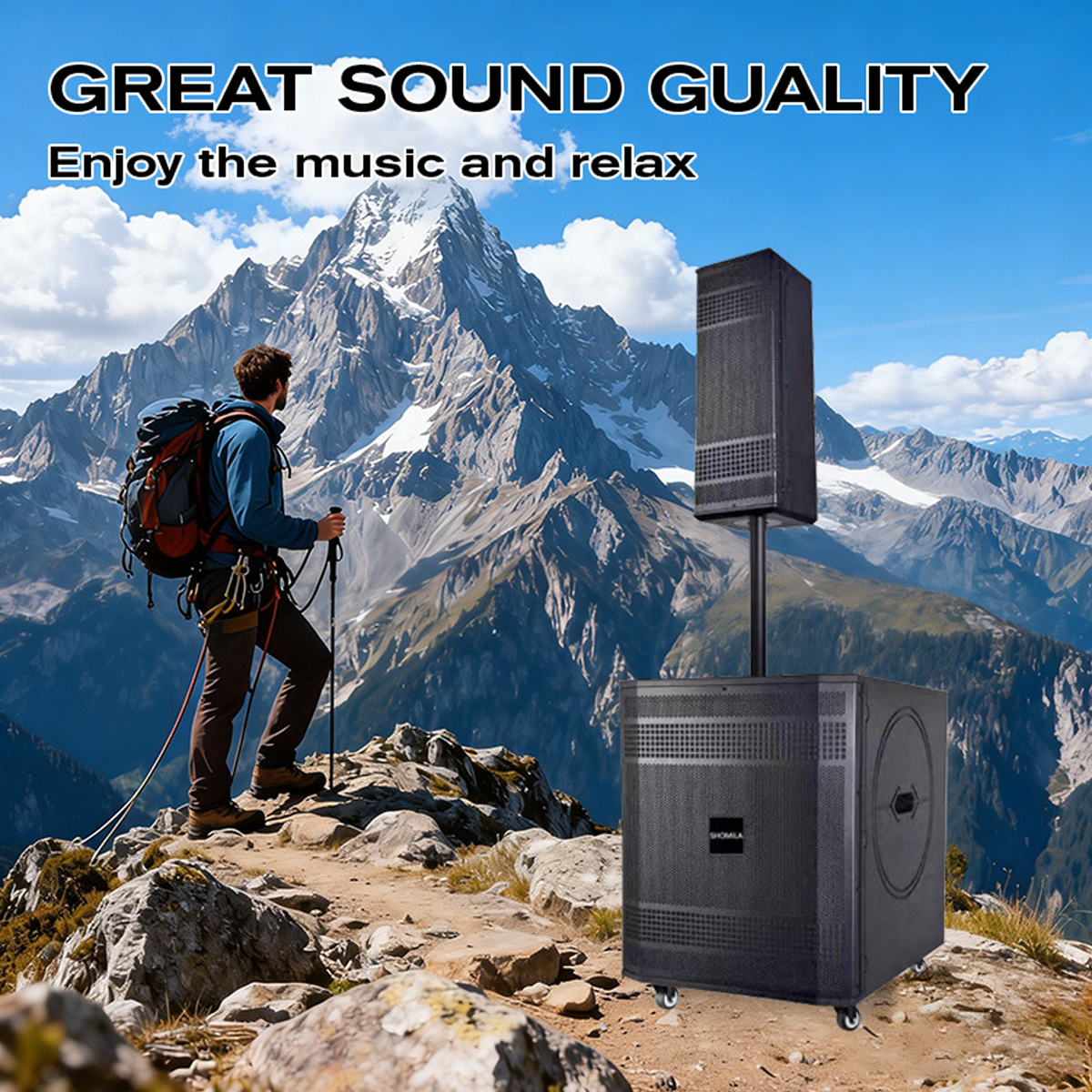 Portable Bluetooth Speaker with Wireless Microphone & Remote