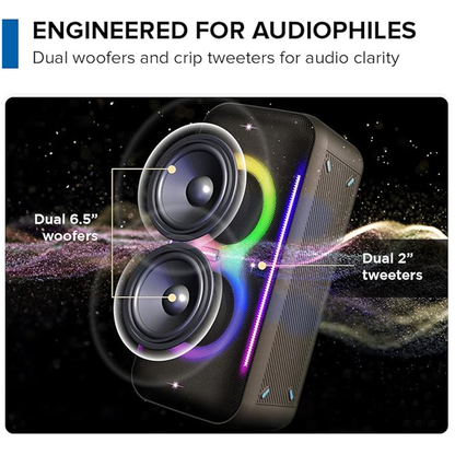 Portable Bluetooth Speaker with Wireless Microphone & Remote