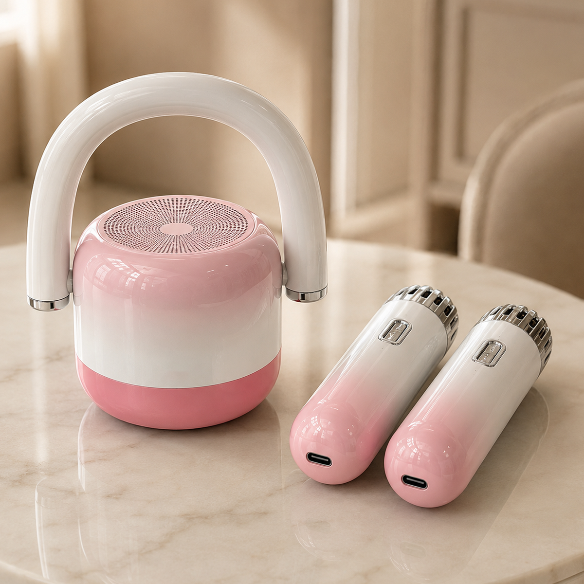 Portable Bluetooth Karaoke Speaker with 2 Microphones