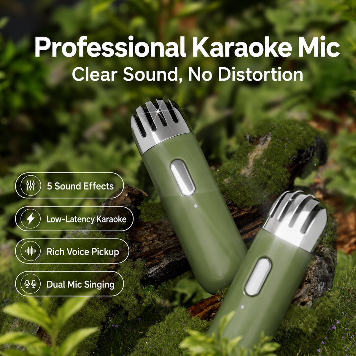 Portable Bluetooth Karaoke Speaker with 2 Microphones