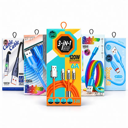 Pack of 5, USB Fast Charging Data Cable