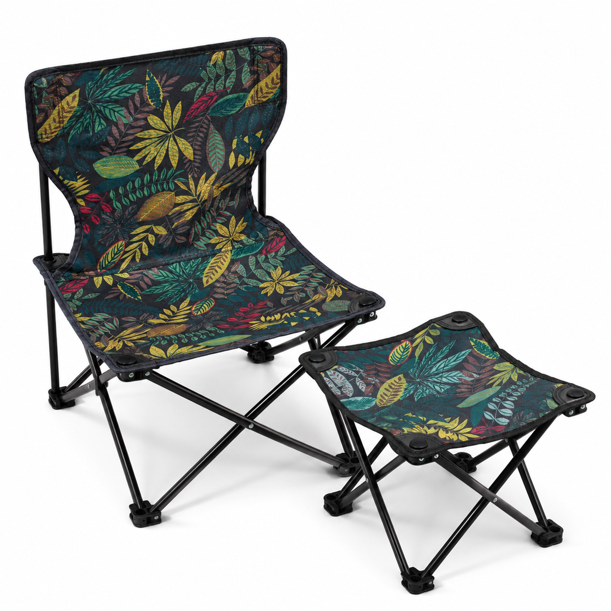 Folding Camping Chair(39x39cm) with Footrest (28x28cm)