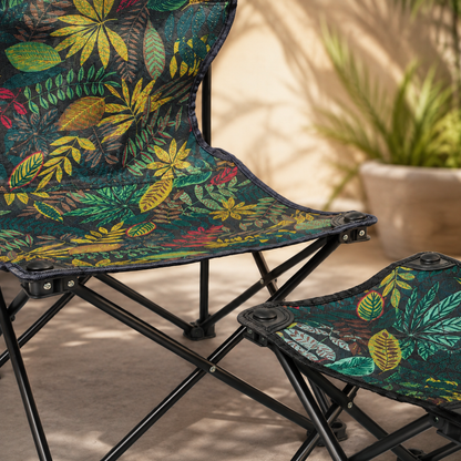 Folding Camping Chair(39x39cm) with Footrest (28x28cm)