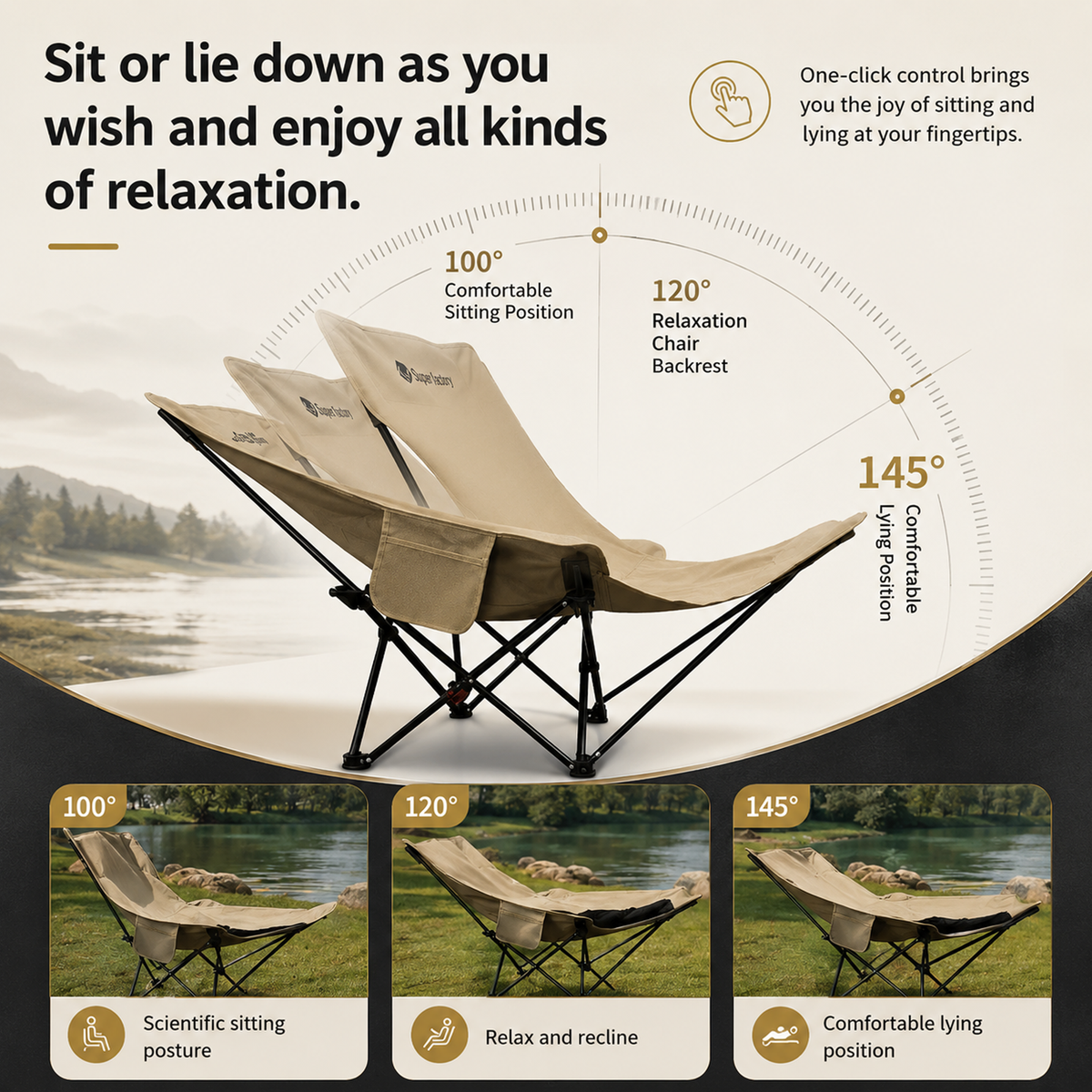 Portable Folding Camping Lounge Chair