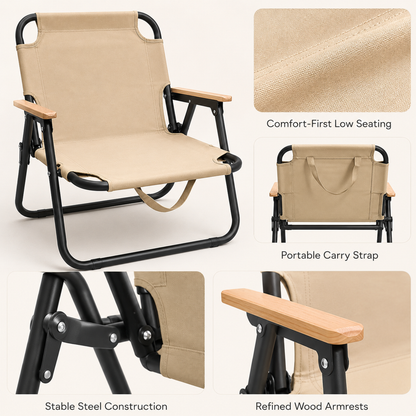 Wooden Portable Folding Camping Chair