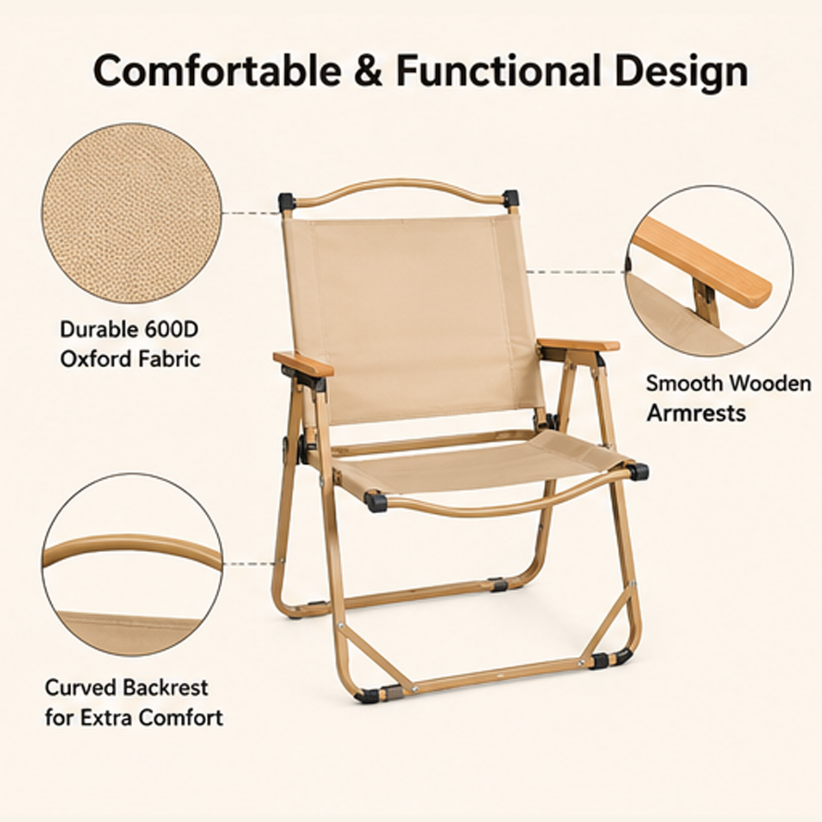 Wooden Portable Folding Camping Chair
