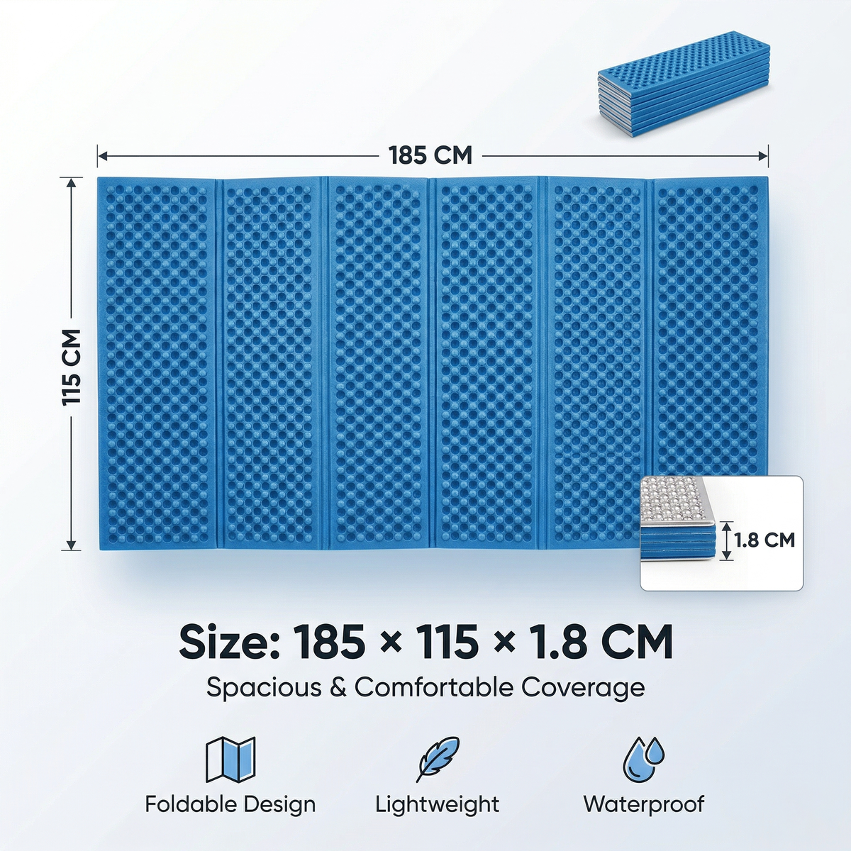 185*115cm Folding Aluminium Foam Sleeping Mat