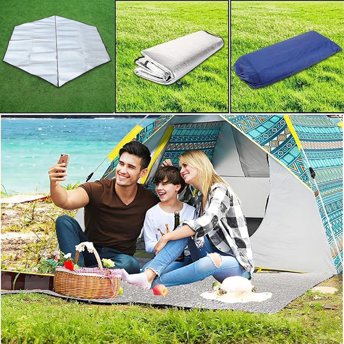 200*200cm Foldable Aluminium Insulation Camping Mat