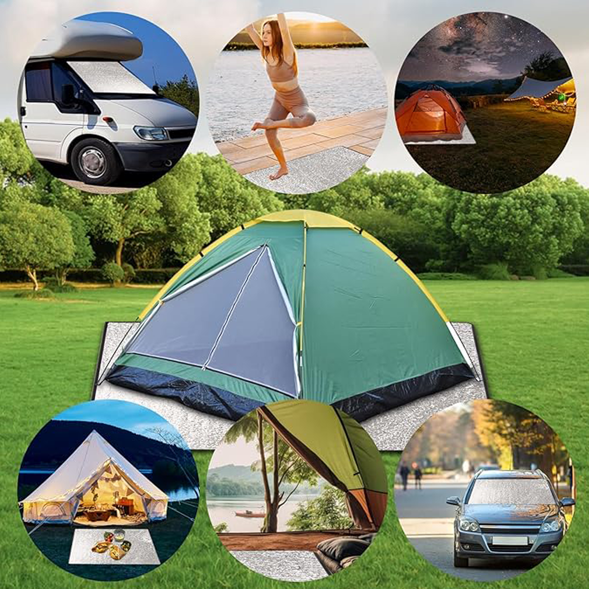 200*200cm Foldable Aluminium Insulation Camping Mat