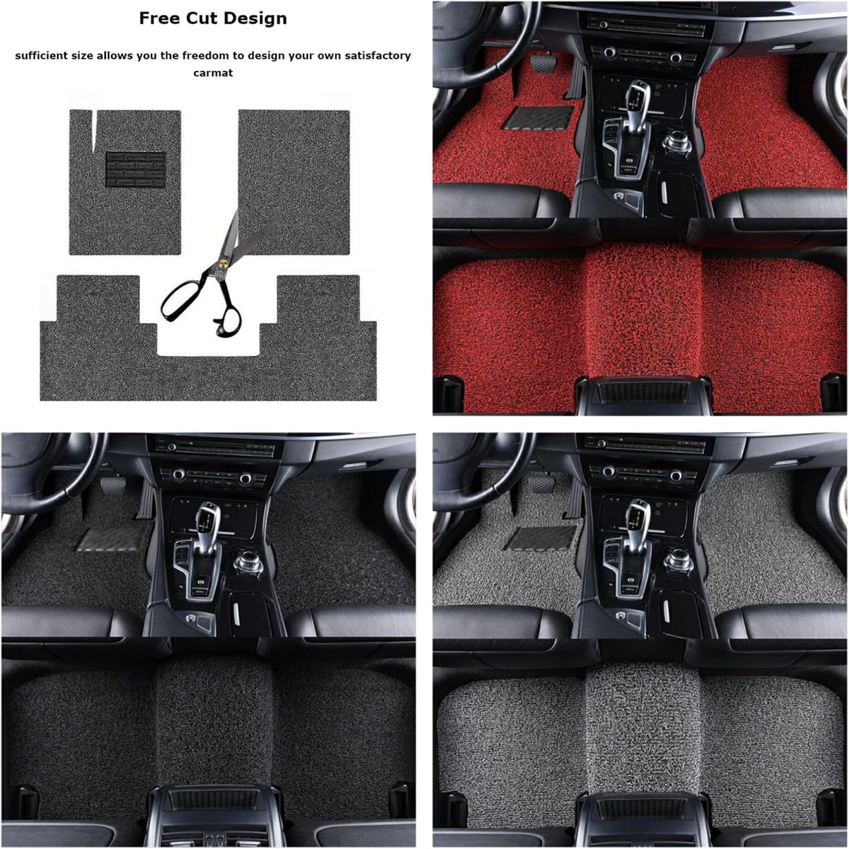 Premium Anti Slip Car Noodle Floor Mat, 5 Pcs