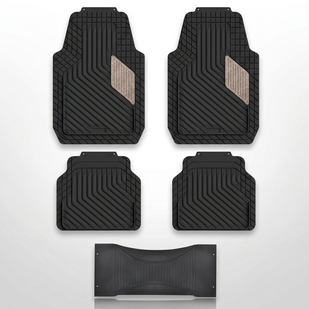 Premium Rubber Car Foot Mats, 74 * 49cm 5 Pcs Set