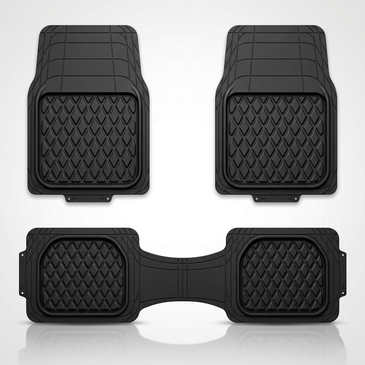 Premium Rubber Car Foot Mats, 73 * 50cm 3 Pcs Set
